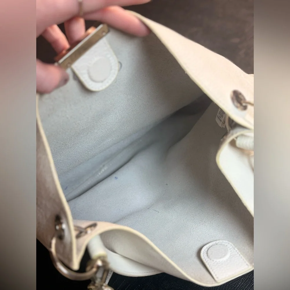 White Leather Ted Baker Crossbody Purse - Picture 7 of 11